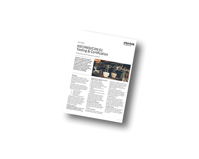 NSF/ANSI/CAN 61 Testing & Certification | Fact Sheet