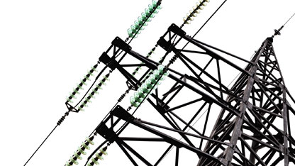 Upward image of power lines