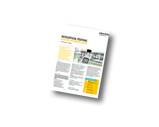 Acoustical Testing – Sound Power Level | Fact Sheet