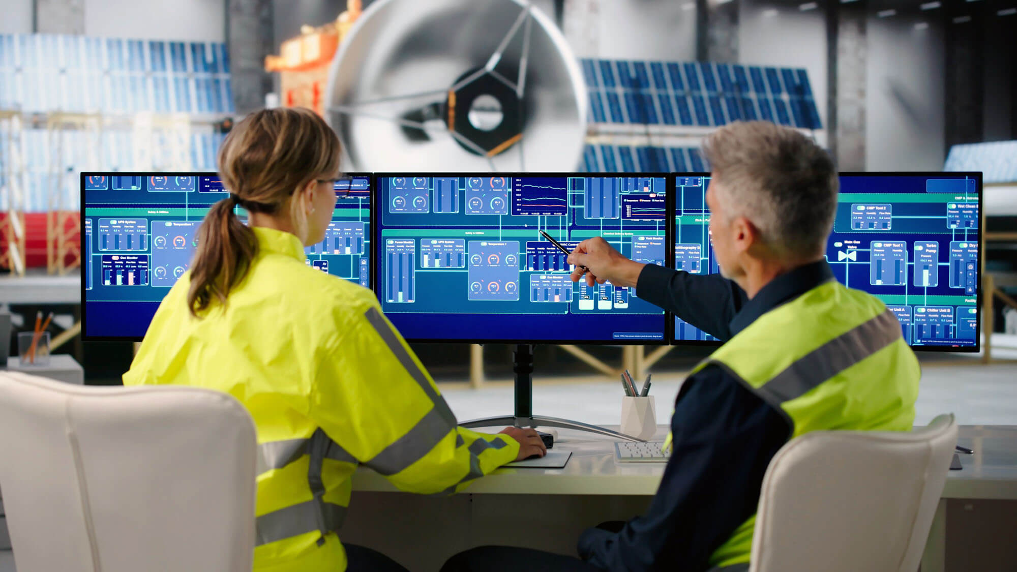 Two Engineers Collaborate On SCADA Screens  