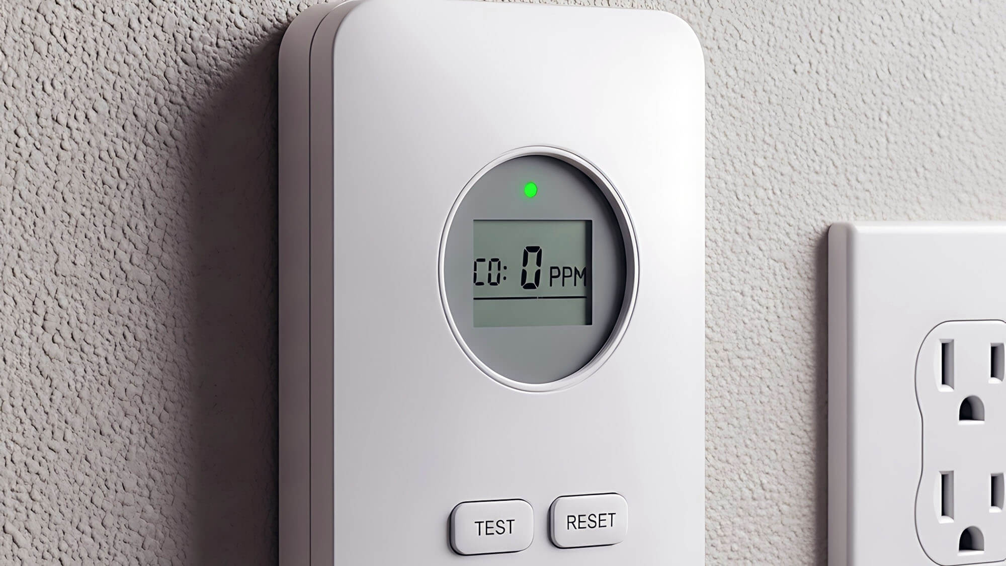 Carbon Monoxide Detector on Wall - Safety and Prevention