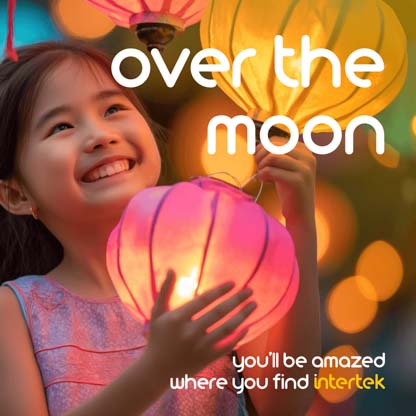 A young girl smiling while holding a colorful lantern